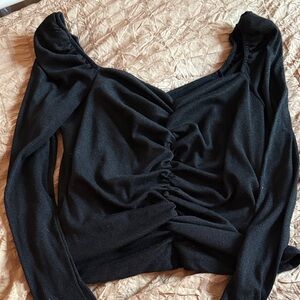 BCBGMaxAzria Black Ruched Top